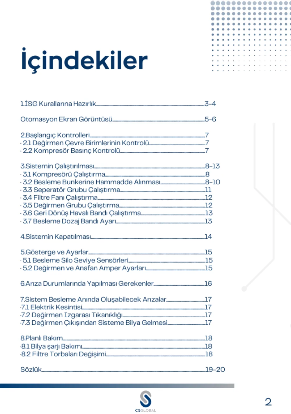 Değirmen Fabrika Üretim Kılavuzu — Sayfa 3